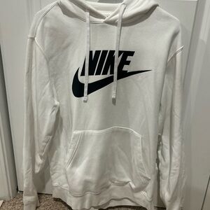 Nike Men's White and Black Hoodie